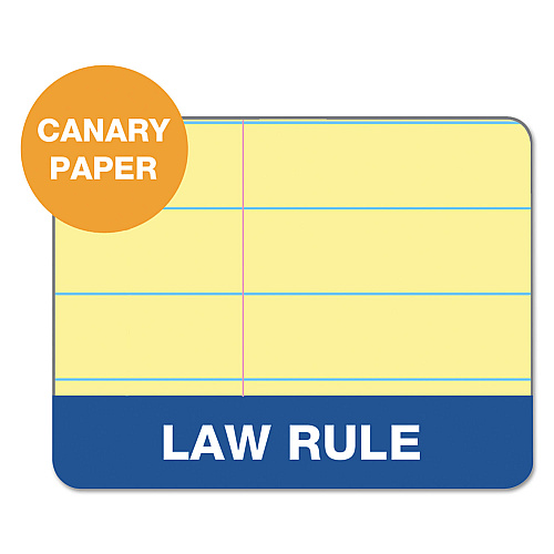 TOPS Double Docket Ruled Pads, Pitman Rule Variation (Offset Dividing Line - 3" Left), 100 Canary 8.5 x 11.75 Sheets, 6/Pack (63396)