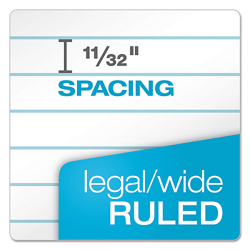 TOPS Docket Gold Ruled Perforated Pads, Wide/Legal Rule, 50 White 8.5 x 14 Sheets, 12/Pack (63990)