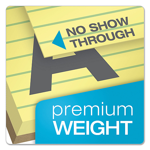 TOPS Docket Gold Ruled Perforated Pads, Wide/Legal Rule, 50 Canary-Yellow 8.5 x 14 Sheets, 12/Pack (63980)
