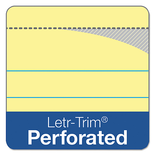 TOPS Double Docket Ruled Pads, Pitman Rule Variation (Offset Dividing Line - 3" Left), 100 Canary 8.5 x 11.75 Sheets, 6/Pack (63396)