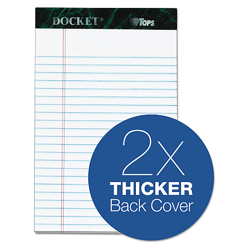 TOPS Docket Ruled Perforated Pads, Narrow Rule, 50 White 5 x 8 Sheets, 6/Pack (63366)