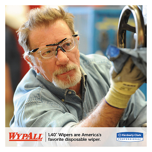 WypAll L40 Wiper, 1/4 Fold, Blue, 12.5 x 12, 56/Box, 12 Boxes/Carton (05776)