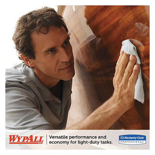 WypAll General Clean X60 Cloths, 1/4 Fold, 11 x 23, White, 100/Box, 9 Boxes/Carton (34770)