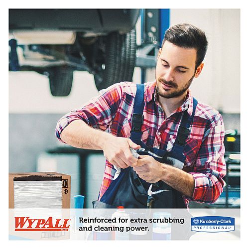WypAll General Clean X60 Cloths, Flat Sheet, 12.5 x 16.8, White, 150/Box, 6 Boxes/Carton (34900)