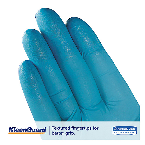 KleenGuard G10 Nitrile Gloves, Powder-Free, Blue, 242 mm Length, Large, 100/Box, 10 Boxes/Carton (57373CT)