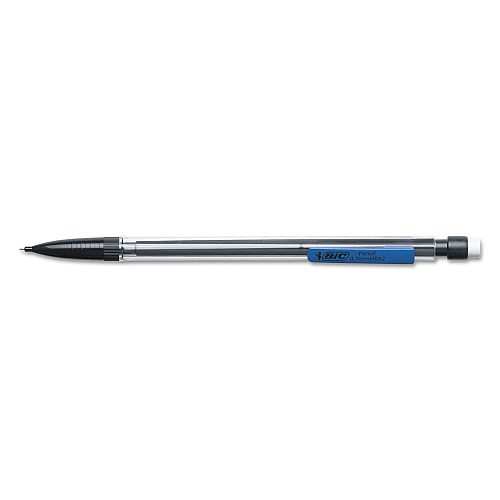 BIC Xtra Smooth Mechanical Pencils with Tube of Lead, 0.7 mm, HB (#2), Black Lead, Clear Barrel, Dozen (MP11)