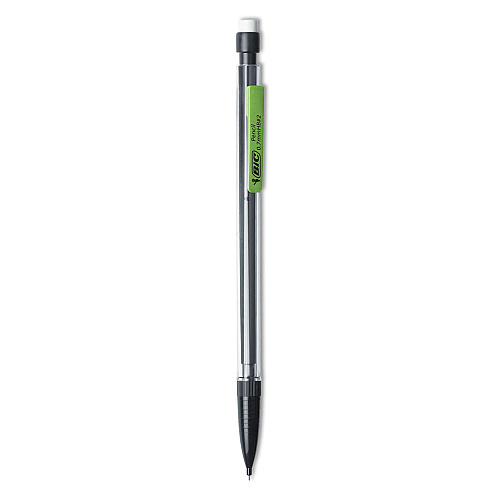 BIC Xtra Smooth Mechanical Pencils with Tube of Lead, 0.7 mm, HB (#2), Black Lead, Clear Barrel, Dozen (MP11)