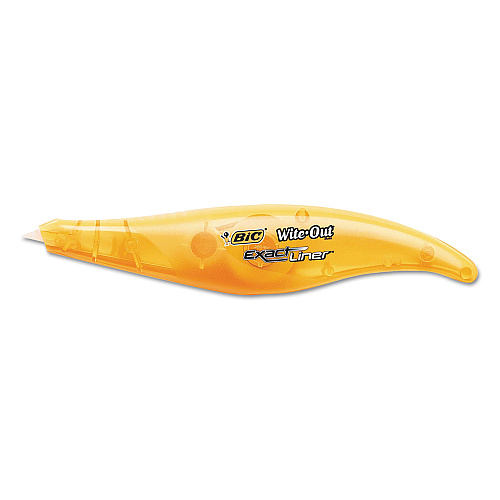 BIC Wite-Out Brand Exact Liner Correction Tape, Non-Refillable, 0.2" x 19.67 ft, White Tape, Assorted Dispenser Colors, 2/Pack (WOELP21)