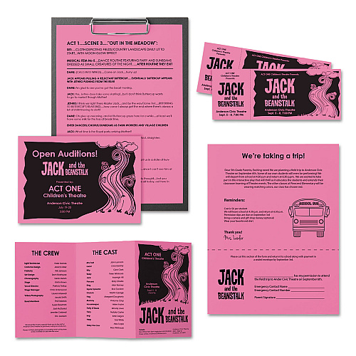 Astrobrights Color Paper, 24 lb Bond Weight, 8.5 x 11, Pulsar Pink, 500/Ream (21031)
