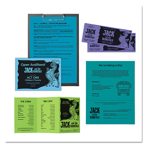 Astrobrights Color Paper - "Cool" Assortment, 24 lb Bond Weight, 8.5 x 11, Assorted Cool Colors, 500/Ream (20274)
