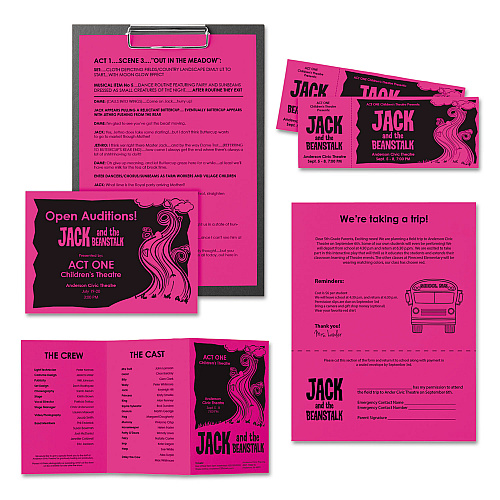 Astrobrights Color Paper, 24 lb Bond Weight, 8.5 x 11, Fireball Fuchsia, 500/Ream (22681)