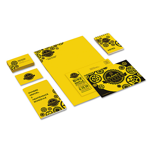 Astrobrights Color Cardstock, 65 lb Cover Weight, 8.5 x 11, Sunburst Yellow, 250/Pack (22791)