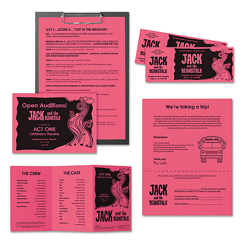 Astrobrights Color Paper, 24 lb Bond Weight, 8.5 x 11, Plasma Pink, 500/Ream (22119)