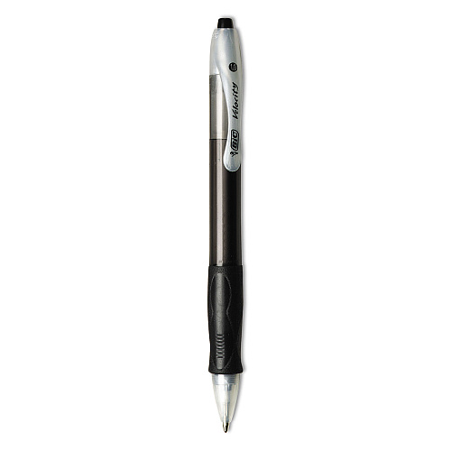 BIC Velocity Easy Glide Ballpoint Pen Value Pack, Retractable, Medium 1 mm, Black Ink, Black Barrel, 36/Pack (VLG361BK)