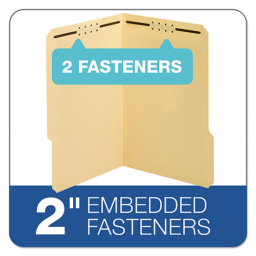 Pendaflex Top Tab Fastener Folder, 0.75" Expansion, 2 Fasteners, Legal Size, Manila Exterior, 50/Box (1953718)