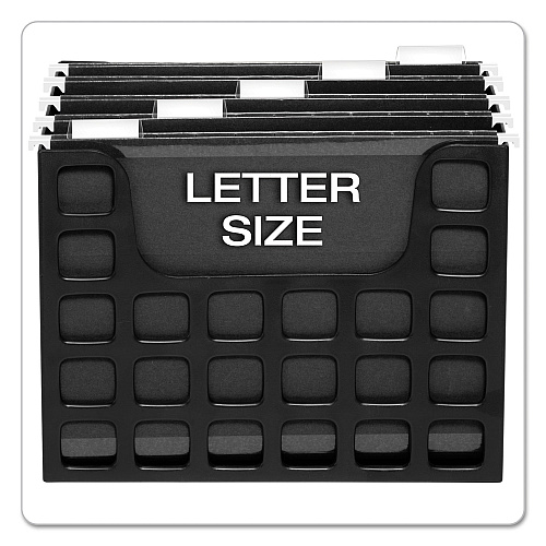 Pendaflex Desktop File With Hanging Folders, Letter Size, 6" Long, Black (23013)