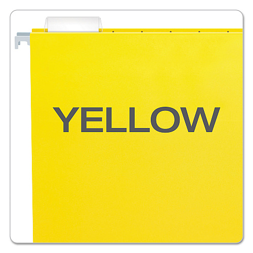 Pendaflex Colored Hanging Folders, Letter Size, 1/5-Cut Tabs, Yellow, 25/Box (81606)