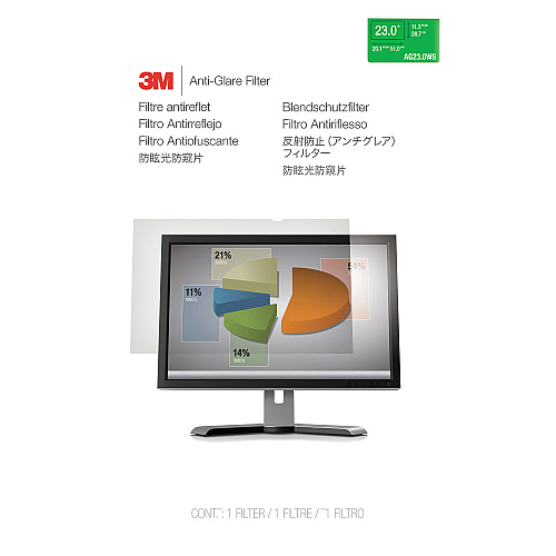 3M Antiglare Frameless Filter for 23" Widescreen Flat Panel Monitor, 16:9 Aspect Ratio (AG230W9)