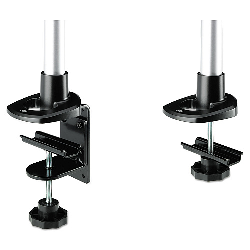 3M Dual-Swivel Monitor Arm, 360 Degree Rotation, +15 Degree/-90 Degree Tilt, 180 Degree Pan, Black/Gray, Supports 30 lbs (MA140MB)