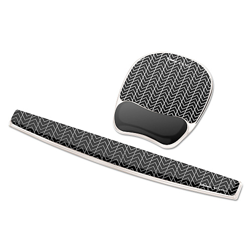 Fellowes Photo Gel Keyboard Wrist Rest with Microban Protection, 18.5 x 2.31, Chevron Design (9550001)