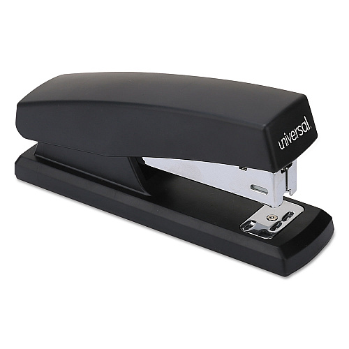 Universal Half-Strip Stapler, 20-Sheet Capacity, Black (UNV43119)