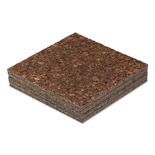 Universal Cork Tile Panels, 12 x 12, Dark Brown Surface, 4/Pack (UNV43403)