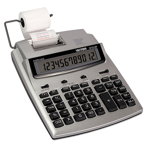 Victor 1212-3A Antimicrobial Printing Calculator, Black/Red Print, 2.7 Lines/Sec