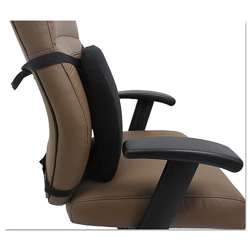 Alera Cooling Gel Memory Foam Backrest, Two Adjustable Chair-Back Straps, 14.13 x 14.13 x 2.75, Black (ALECGC411)