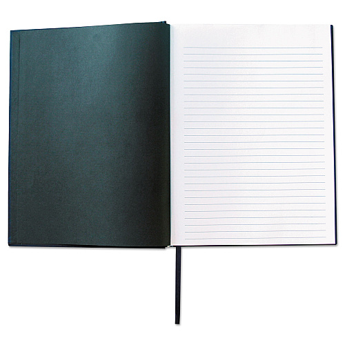 Universal Casebound Hardcover Notebook, 1-Subject, Wide/Legal Rule, Dark Blue Cover, (150) 10.25 x 7.63 Sheets (UNV66352)