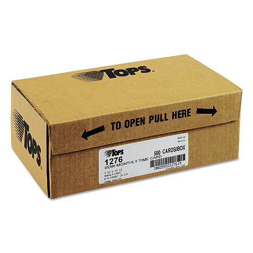 TOPS Time Clock Cards, Replacement for 10-100382/1950-9631, Two Sides, 3.5 x 10.5, 500/Box (1276)