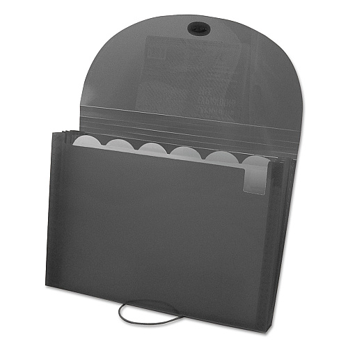 C-Line Expanding Files, 1.63" Expansion, 7 Sections, Cord/Hook Closure, 1/6-Cut Tabs, Letter Size, Smoke (48301)