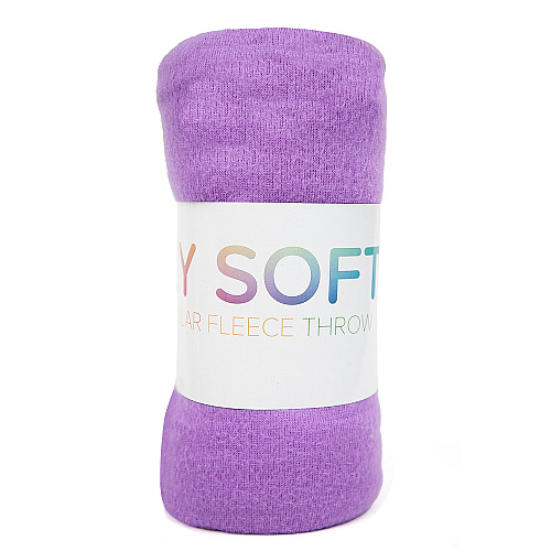 Cozy Soft Polar Fleece Throw Blanket 50x60 Purple - Pack Of 6 (P-FCPL-6PK-PU)