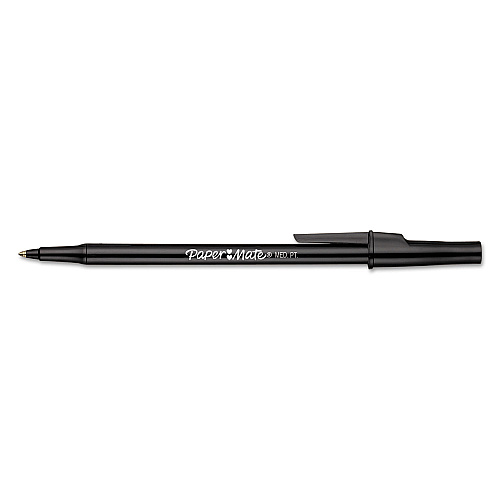 Paper Mate Write Bros. Stick Ballpoint Pen, Fine 0.8mm, Black Ink/Barrel, Dozen (3381131)