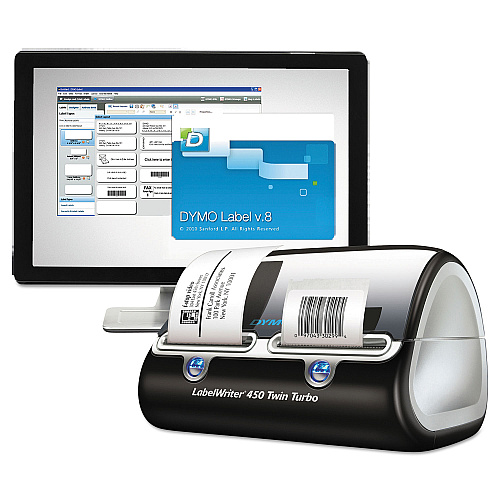 DYMO LabelWriter 450 Twin Turbo Label Printer, 71 Labels/min Print Speed, 5.5 x 8.4 x 7.4 (1752266)