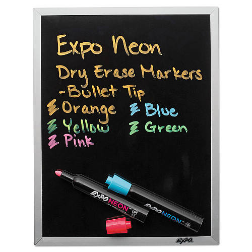 EXPO Neon Windows Dry Erase Marker, Broad Bullet Tip, Assorted Colors, 5/Pack (1752226)