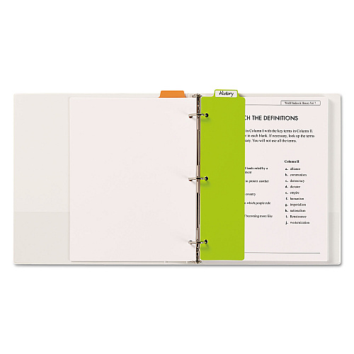 Avery Tabbed Snap-In Bookmark Plastic Dividers, 5-Tab, 11.5 x 3, Assorted, 1 Set (24908)