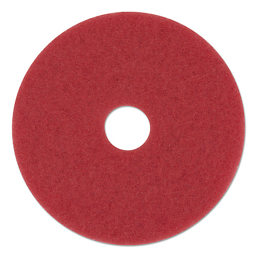 3M Low-Speed Buffer Floor Pads 5100, 20" Diameter, Red, 5/Carton (08395)