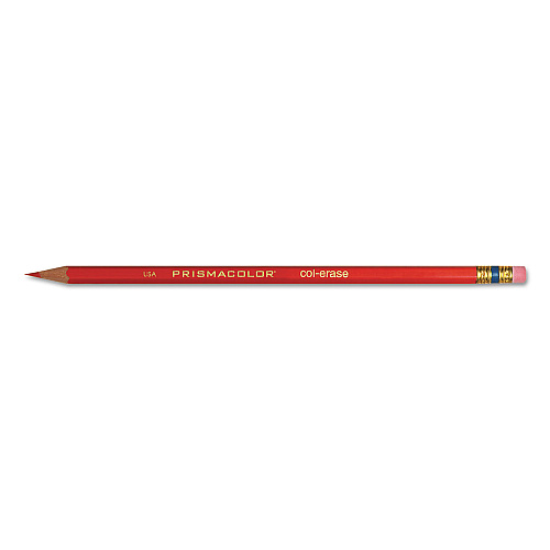 Prismacolor Col-Erase Pencil with Eraser, 0.7 mm, 2B, Assorted Lead and Barrel Colors, Dozen (20516)