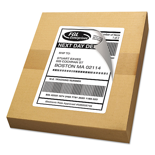 Avery Shipping Labels w/ TrueBlock Technology, Laser Printers, 5.5 x 8.5, White, 2/Sheet, 100 Sheets/Box (5126)