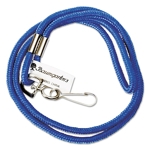SICURIX Rope Lanyard, Metal Hook Fastener, 36" Long, Nylon, Blue (68903)