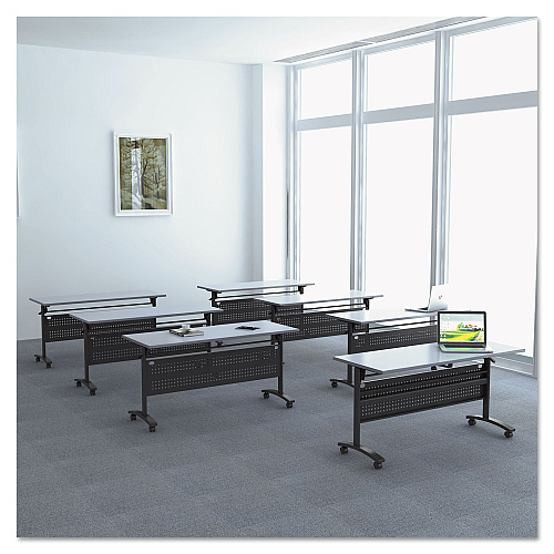 Alera Valencia Flip Training Table Base, Modesty Panel, 57.88w x 19.75d x 28.5h, Black (ALEVA737260BK)