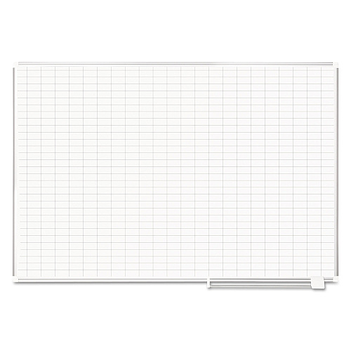 MasterVision Gridded Magnetic Porcelain Dry Erase Planning Board, 1 x 2 Grid, 72 x 48, White Surface, Silver Aluminum Frame (CR1230830)
