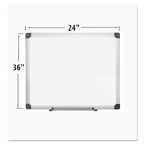 MasterVision Porcelain Value Dry Erase Board, 24 x 36, White Surface, Silver Aluminum Frame (CR0601170MV)
