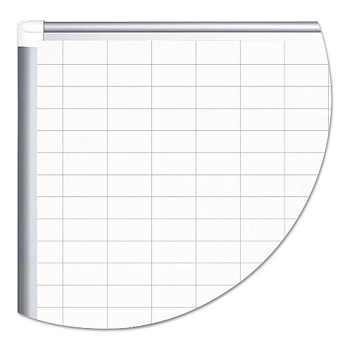 MasterVision Gridded Magnetic Porcelain Dry Erase Planning Board, 1 x 2 Grid, 72 x 48, White Surface, Silver Aluminum Frame (CR1230830)