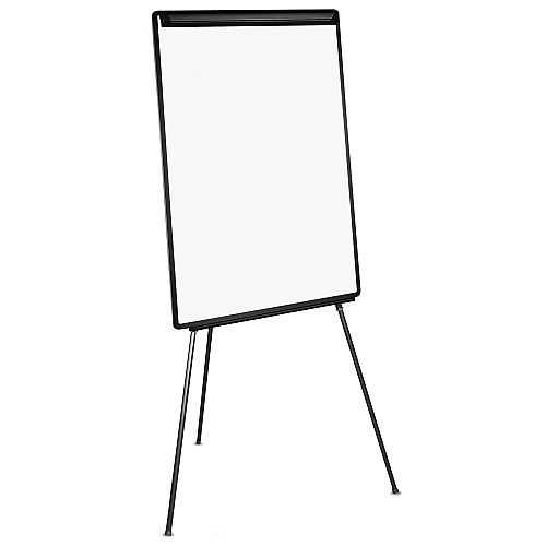 MasterVision Basic Tripod Melamine Presentation Easel, 22.5 x 42, White/Black (EA2300045)