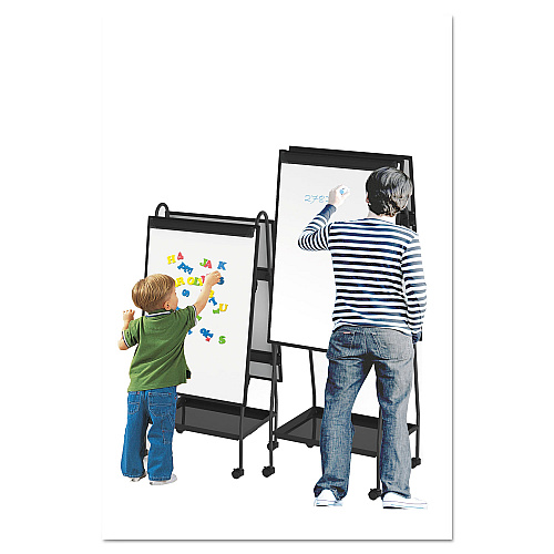MasterVision Creation Station Magnetic Dry Erase Board, 29.5 x 74.88, White Surface, Black Metal Frame (EA49145016)