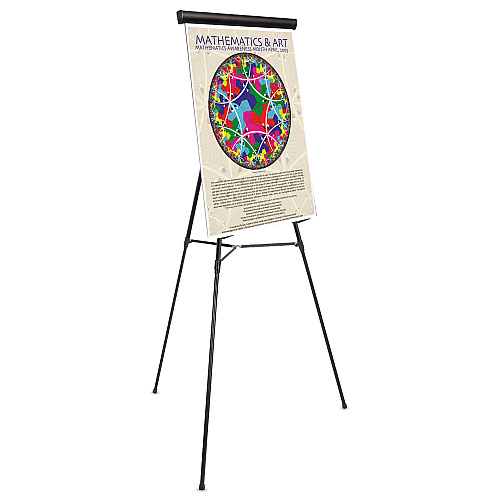 MasterVision Telescoping Tripod Display Easel, Adjusts 38" to 69" High, Metal, Black (FLX05101MV)