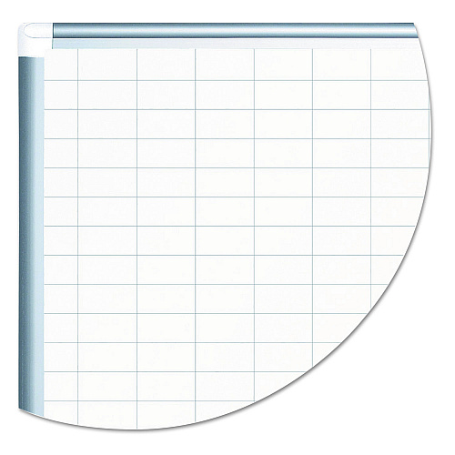 MasterVision Gridded Magnetic Steel Dry Erase Planning Board with Accessories, 1 x 2 Grid, 36 x 24, White Surface, Silver Aluminum Frame (MA0392830A)