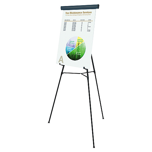MasterVision Telescoping Tripod Display Easel, Adjusts 38" to 69" High, Metal, Black (FLX05101MV)