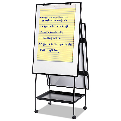 MasterVision Creation Station Magnetic Dry Erase Board, 29.5 x 74.88, White Surface, Black Metal Frame (EA49145016)